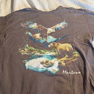 Montana Wildlife Graphic Men's Tee - Charcoal